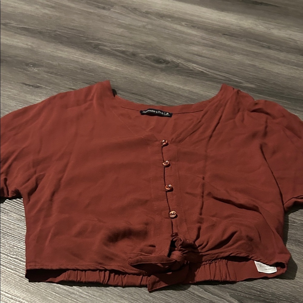 Women's Rust Button-Up Top - Picture 2 of 5